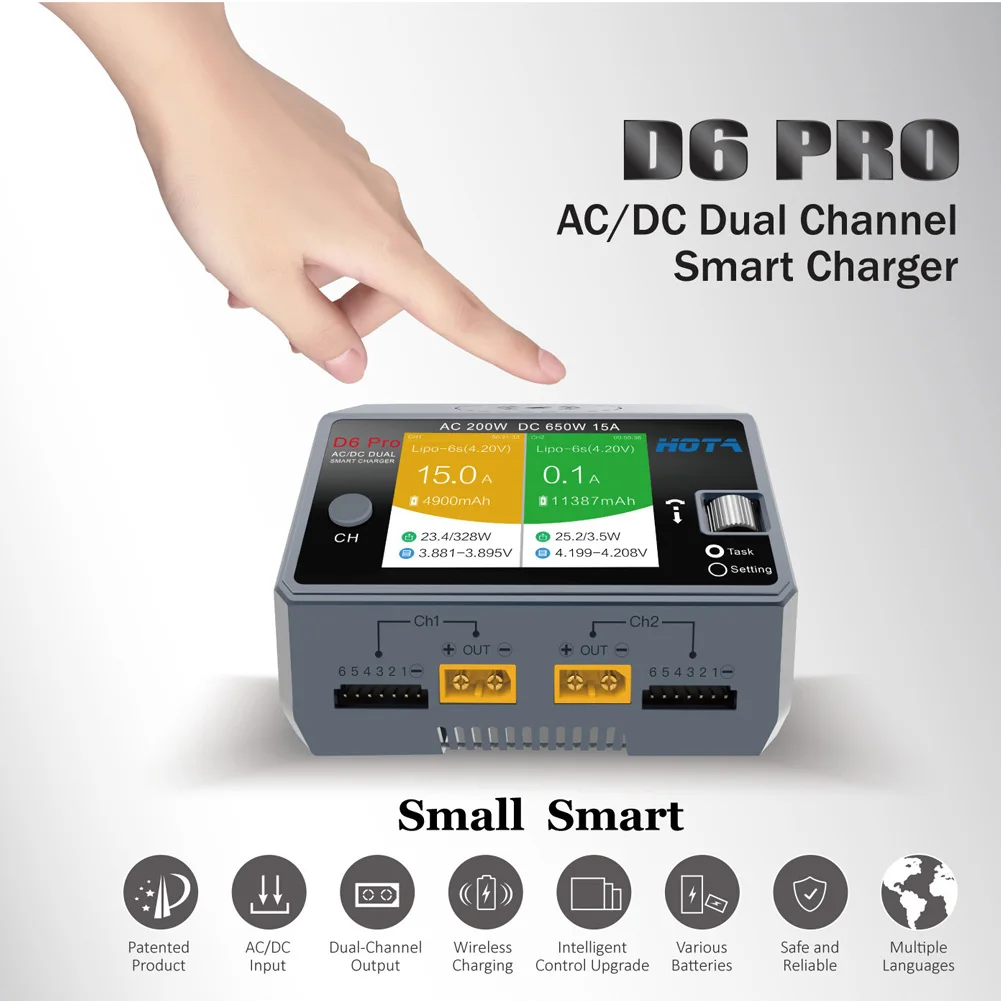 HOTA D6 Pro AC 200w DC 2x325w  - Hota D6 Pro Dual Lipo Charger review and price